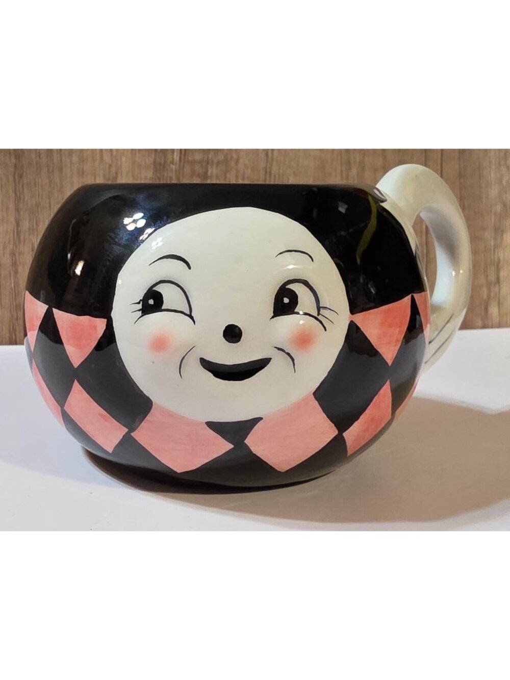 Johanna Parker Carnival Cottage Laughing Luna Moon Man Mug Magenta Retired HTF